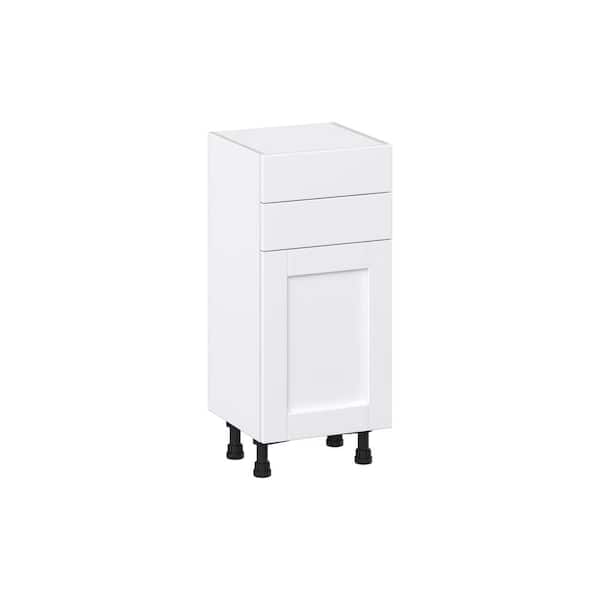 Milton 15 in. W x 14 in. D x 34.5 in. H Assembled Shaker Base Kitchen Cabinet in Bright White with 2 Drawers