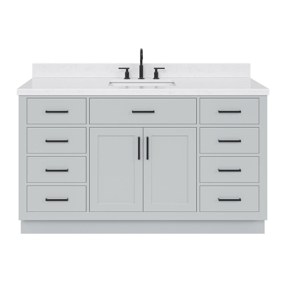 Hepburn 60" Gray Hardwood Single Basin Vanity Set