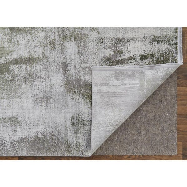 12 ft. x 18 ft. Gray, Silver, Green Geometric Area Rug