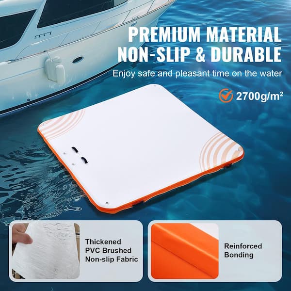 SVOPES 7 ft. x 7 ft. Inflatable Floating Dock, Non-Slip