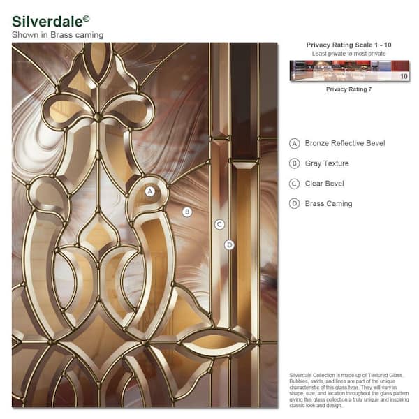 Feather River Doors 63.5 in.x81.625in.Silverdale Brass 3/4 Oval Lt