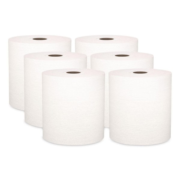 Essential Plus Hard Roll Towels 1 3/4" Core White 8" x 600 ft (6 Rolls per Carton)
