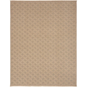 Washable Jute Natural 8 ft. x 10 ft. Geometric Solid Contemporary Area Rug