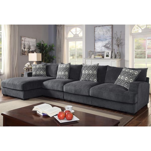 Dekker Park Gray Chenille Fabric 2 Pc Sectional - Rooms To Go