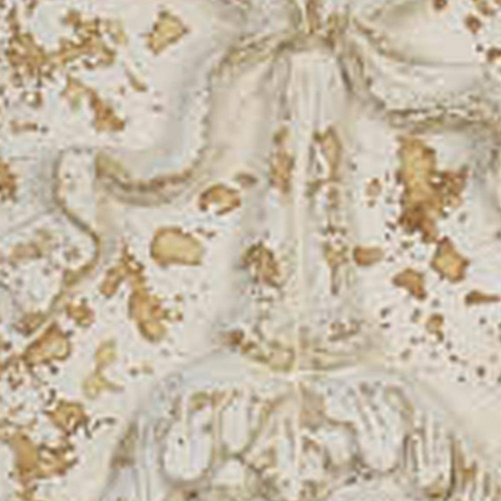 Antique White and Gold Tall Lion Wooden Wall Sculpture
