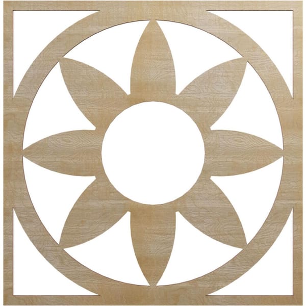 0.25 in. x 7.625 in. x 22 in. Wood Medallion Moulding