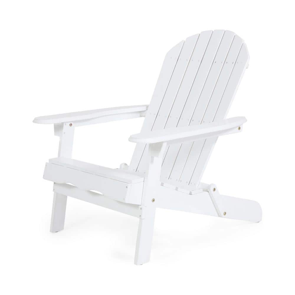 Zeus & Ruta Wood Adirondack Patio Chair Bench Perfect in White for