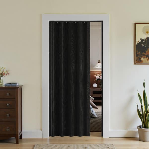 SOCBAZZAR 32 in. x 80 in. Black Finished PVC Interior Folding