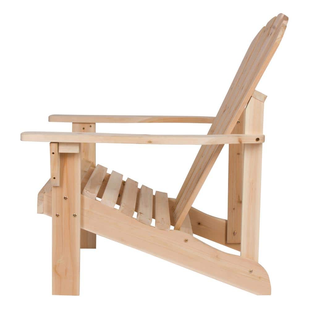 Natural Cedar Wood Adirondack Outdoor Chair with Wide Arms