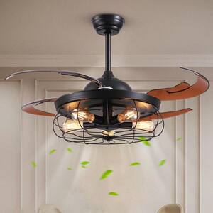 ANTOINE 36 in. Modern Indoor Retractable Blade Ceiling Fan with LED ...