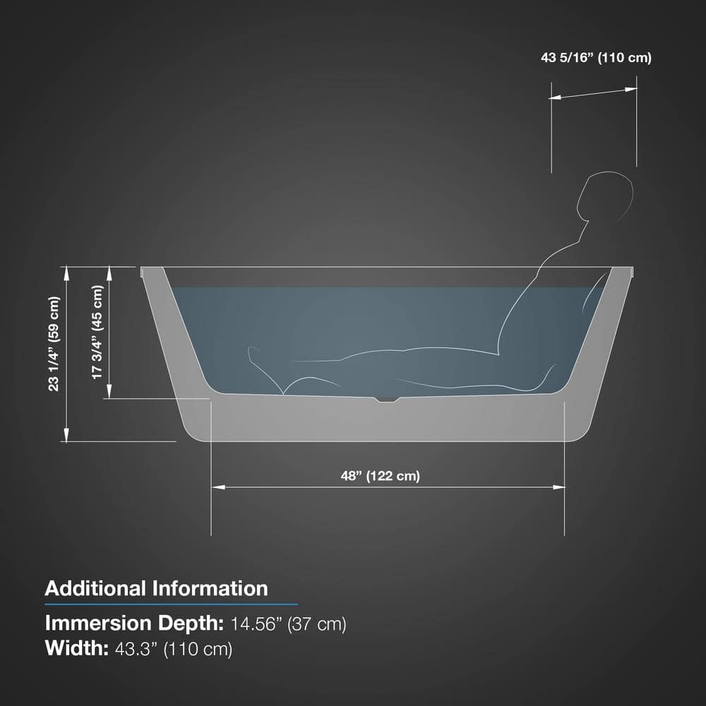 67'' Gloss White Acrylic Freestanding Soaking Bathtub