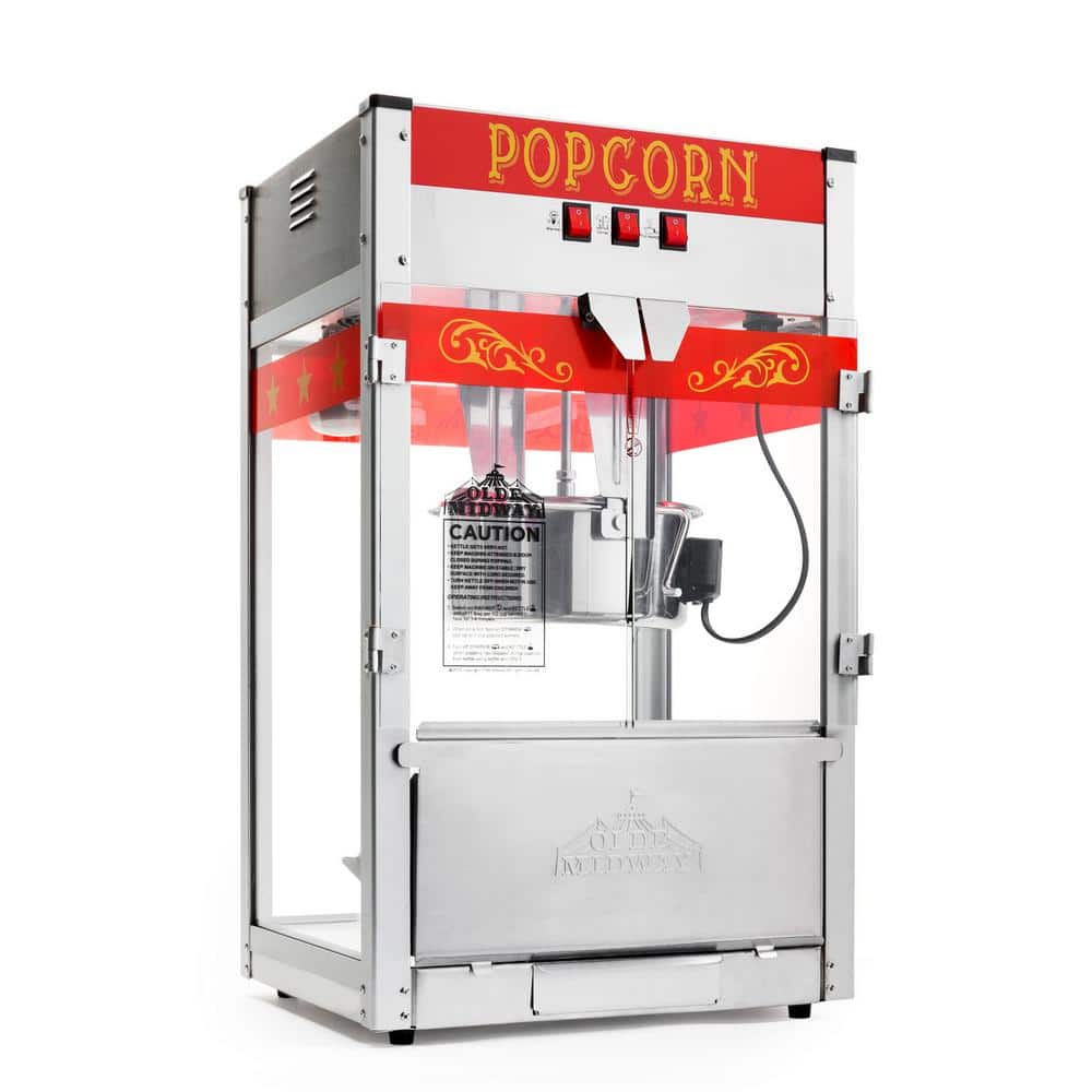 1300 W 12 oz. Red Bar Style Popcorn Machine
