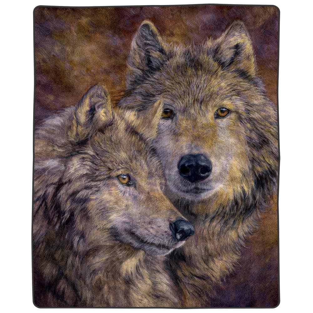 8 Lbs. Brown Wolf Pair Design Throw