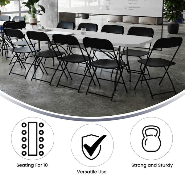 Carnegy Avenue 11-Piece Black Event/Training Folding Table Set