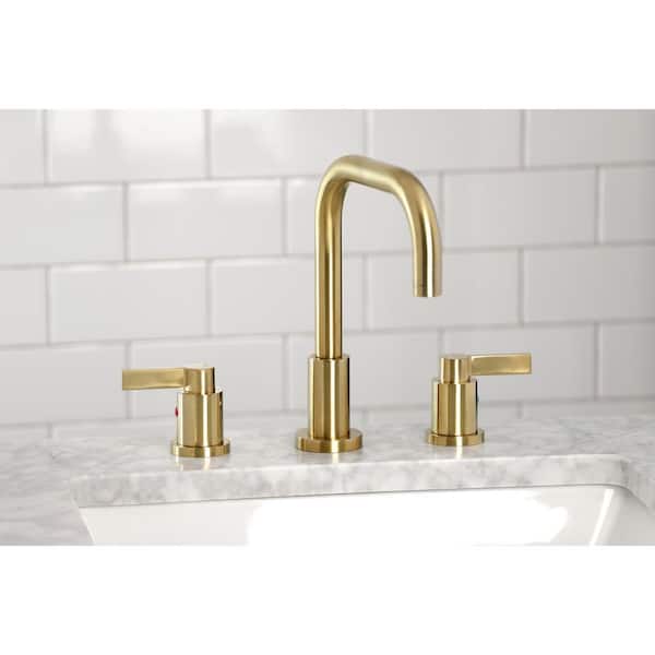 Kingston Brass KB8981NDL NuvoFusion Widespread Bathroom Faucet, 5-1/4 inch  spout reach, Polished Chrome 並行輸入品 浴室、浴槽、洗面所
