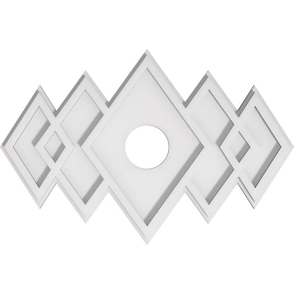 Ekena Millwork 20 in. x 13.37 in. x 1 in. Zoe Architectural Grade PVC Contemporary Ceiling Medallion
