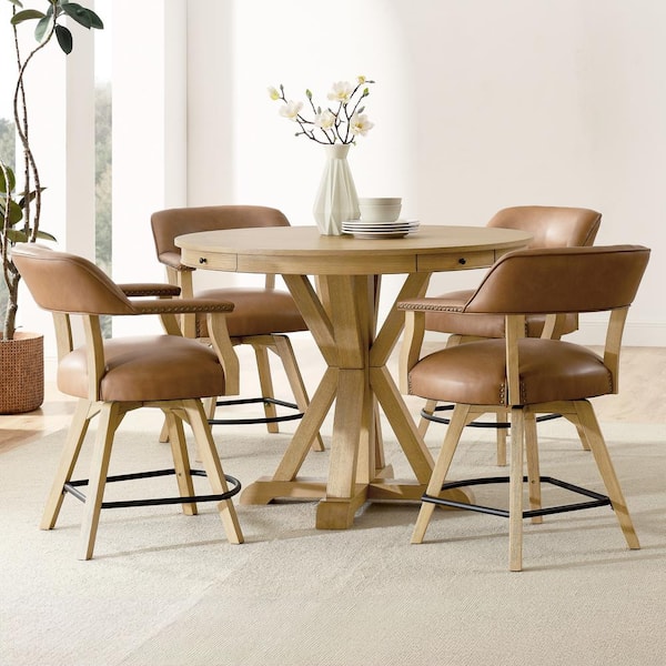 Steve Silver Rylie 5-Piece Natural Wood Counter Dining Set Seats 4