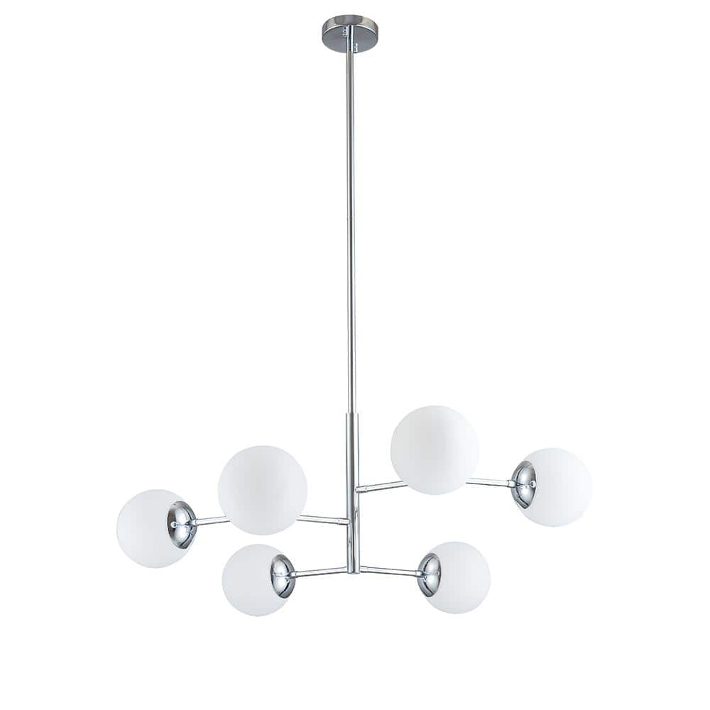 Nerve II 40-Watt Integrated LED Chrome Sputnik Chandelier