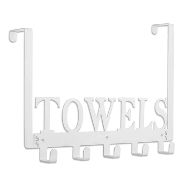 Cubilan Over-the-Door Mounted Bathroom Towel Robe J-Hook Wall Mounted Towel Holder in White