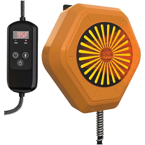 800W Yellow Outdoor Electric Space Heater Digital Adjustable Heating Method with Overheat Protection for Dog House