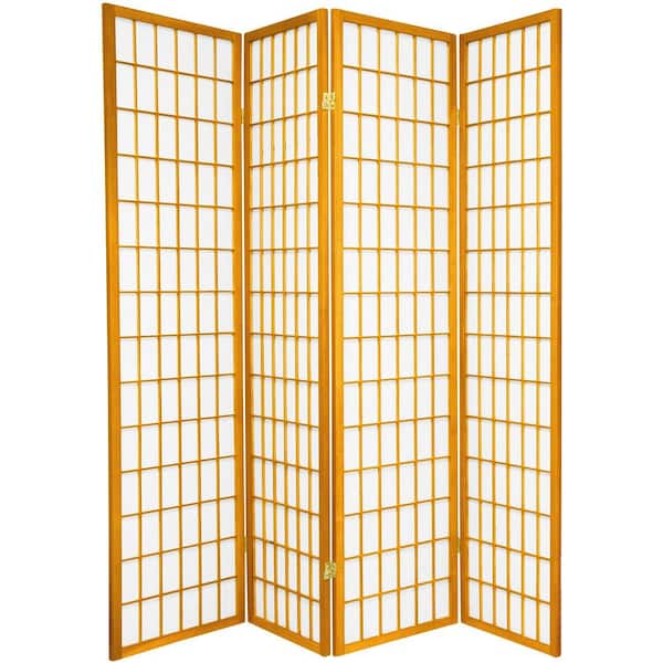 6 ft. Honey 4-Panel Room Divider