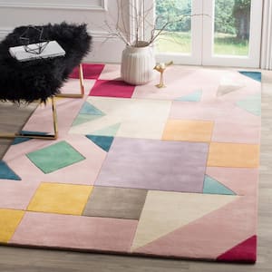 Fifth Avenue Pink/Multi Doormat 3 ft. x 5 ft. Abstract Shapes Area Rug