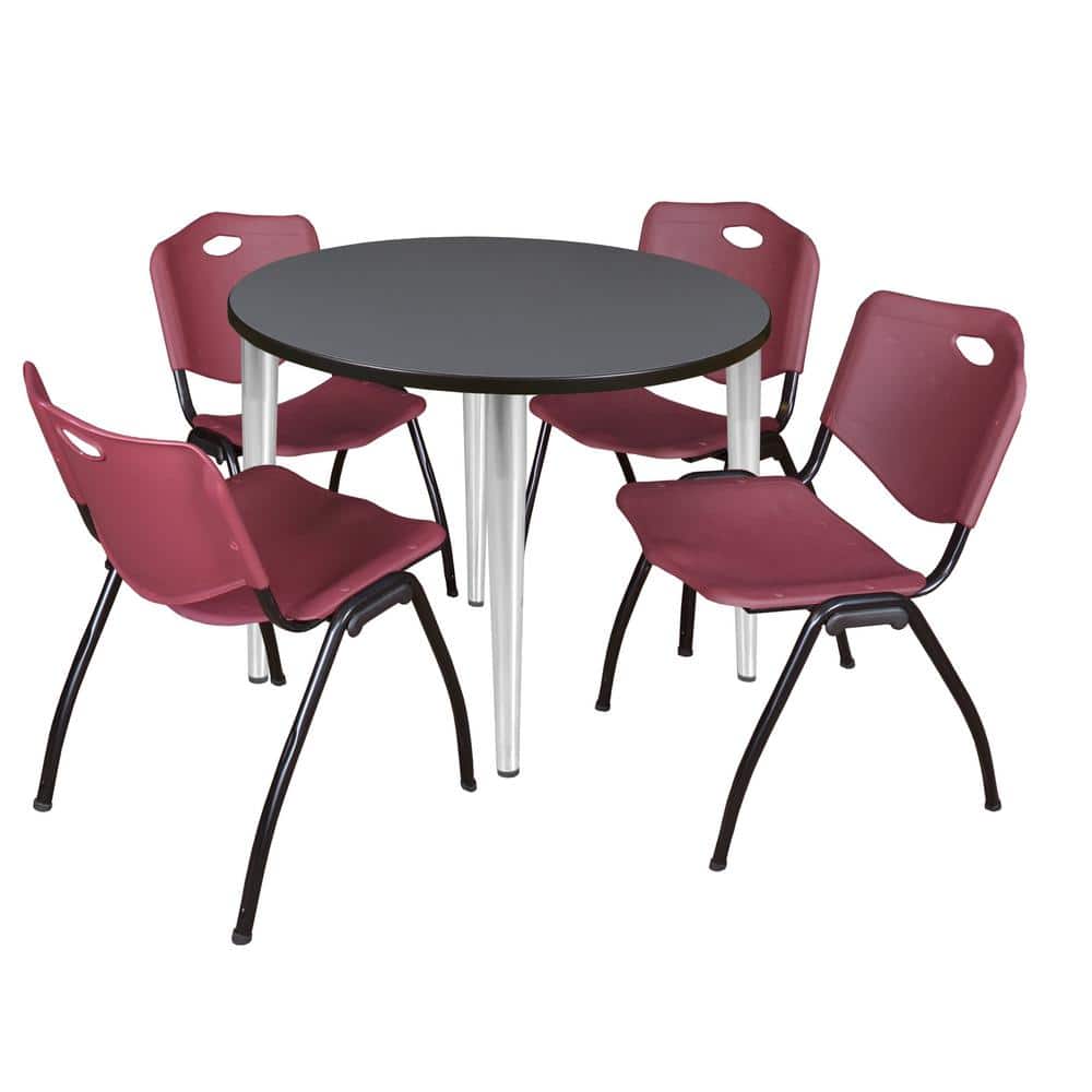 Regency Kahlo 42 in. Square Breakroom Table & 4 Restaurant Stack Chairs -  REG-TPL424229 – SchoolOutlet