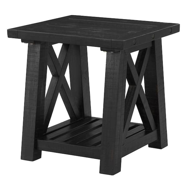 Martin Svensson Home Bolton 24 in. Black Stain Rectangular Solid Wood End Table