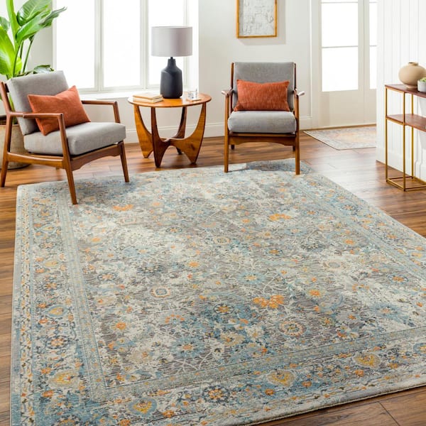 Hassler Gray Oriental 8 ft. x 10 ft. Indoor Area Rug