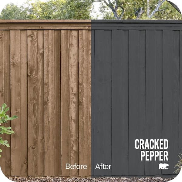 5 gal. #PPU18-01 Cracked Pepper Solid Color House and Fence Exterior Wood Stain