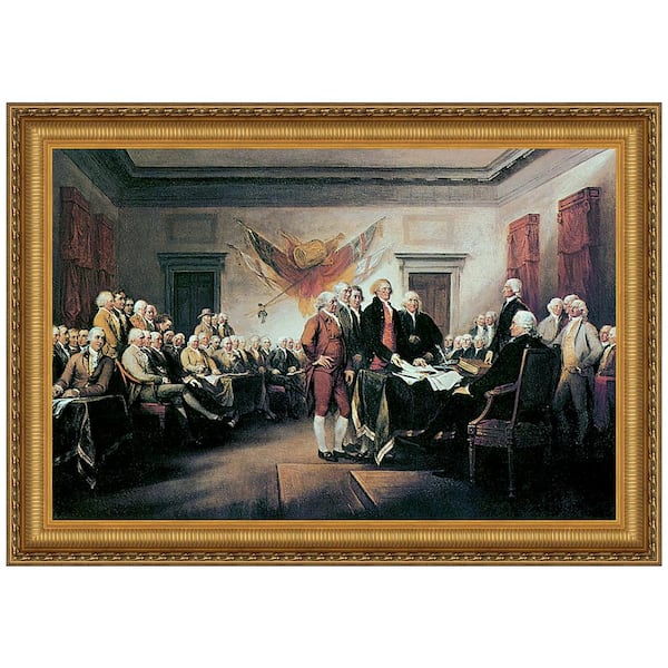 Design Toscano Declaration of Independence, 1817 by John Trumbull Framed Architecture Oil Painting Art Print 14.25 in. x 17.25 in.