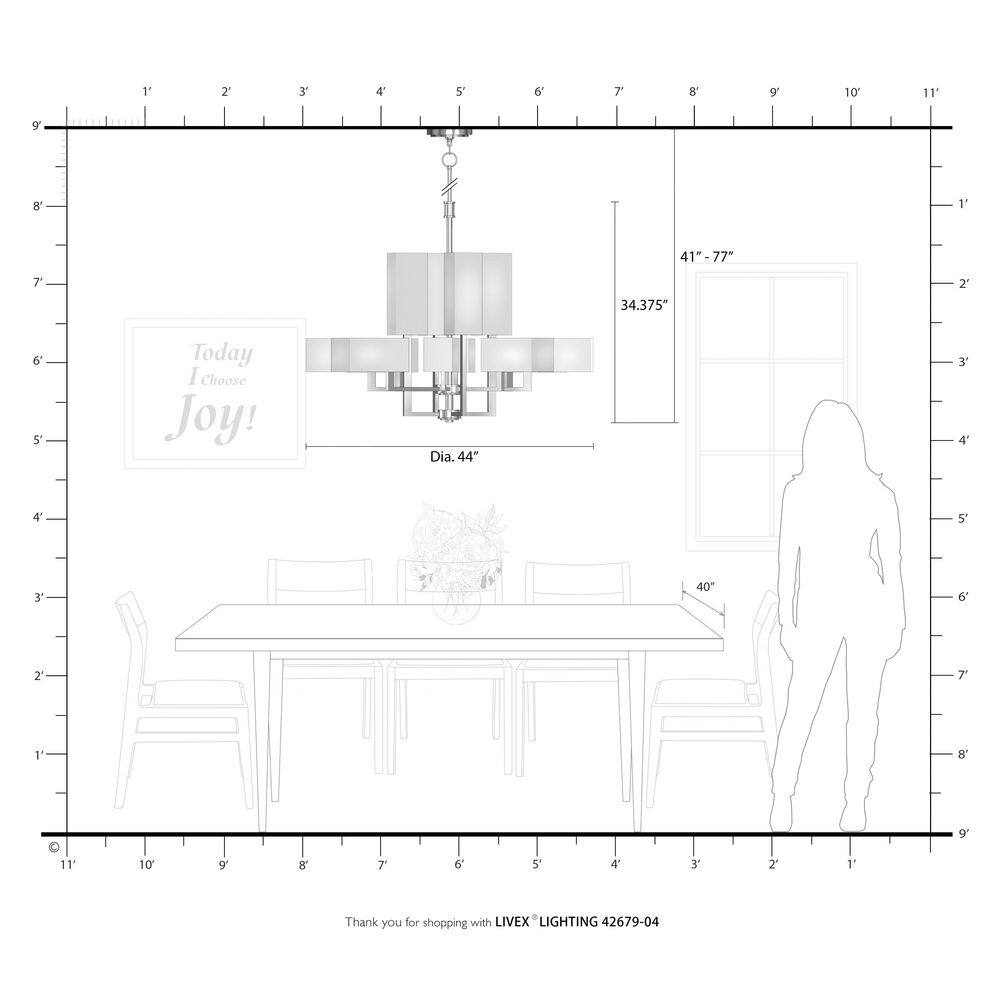 Rubix Black 12-Light Chandelier with Off-White Shades