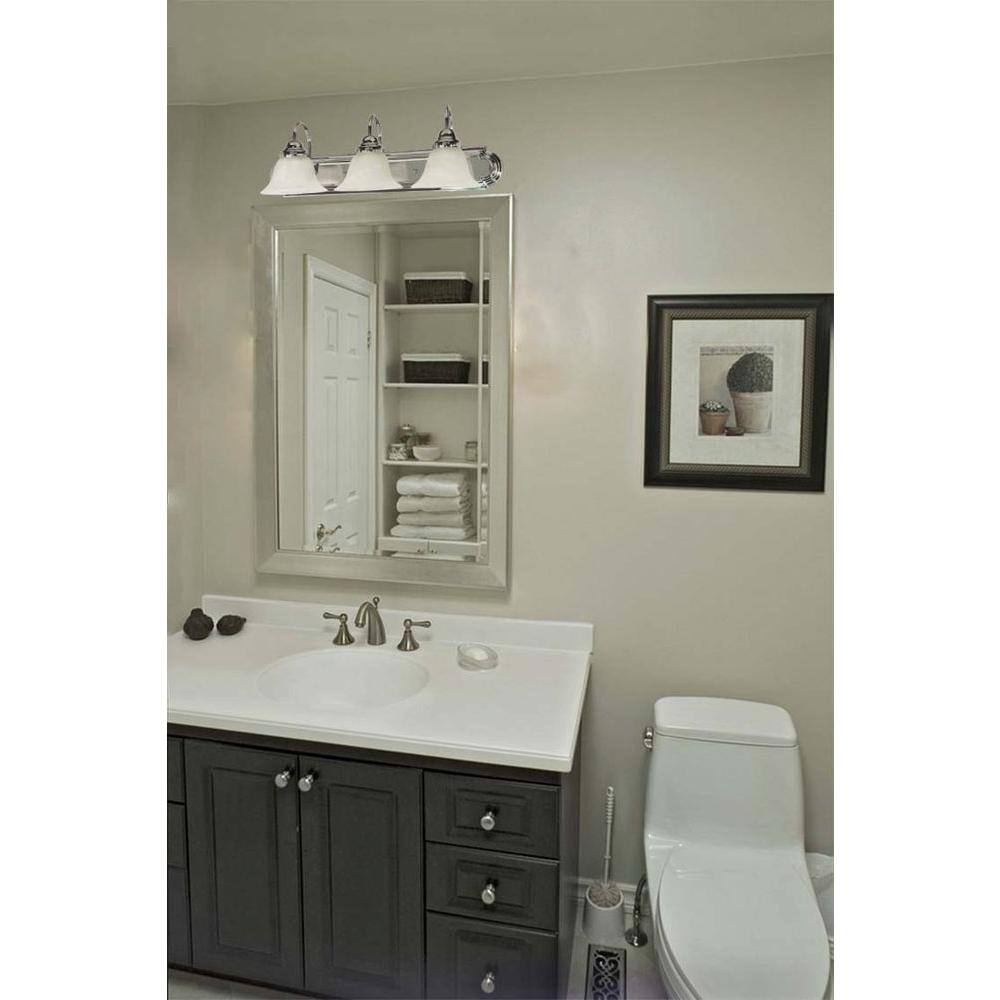 Ballerina 24" Chrome Vanity Light with Alabaster Glass