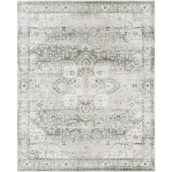 Livabliss Erin Cream/Emerald 7 ft. x 10 ft. Oriental Indoor Area Rug