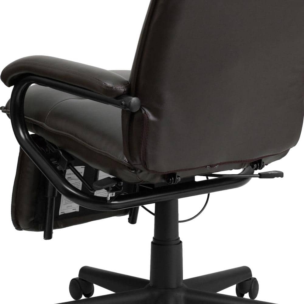 Ergonomic High Back Brown LeatherSoft Swivel Executive Chair with Arms