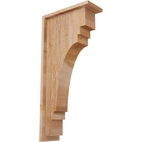 Ekena Millwork 6 in. x 14 in. x 30 in. Western Red Cedar Pescadero Rough Sawn Corbel with Backplate