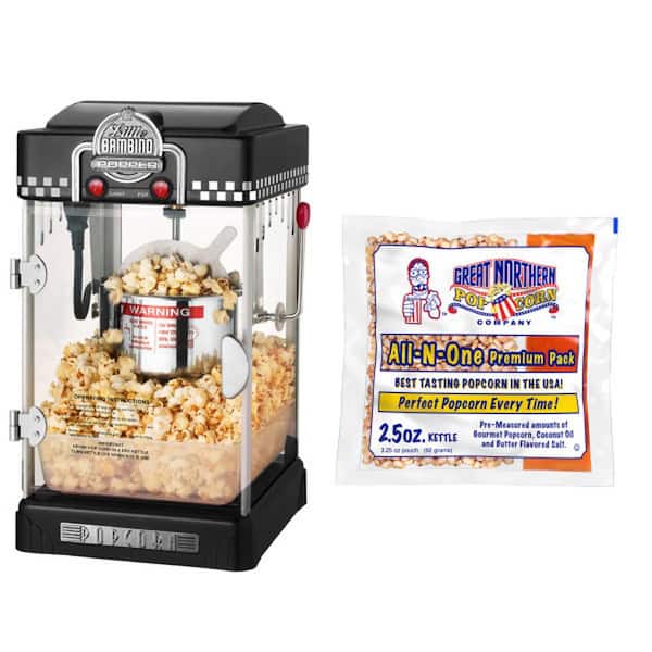GREAT NORTHERN 4 oz. Blue Big Bambino Popcorn Machine with (24-Pack) of All  in 1-Popcorn Kernel Packets, Scoop, and Bags - 1.5 Gal. 83-DT6106 - The  Home Depot