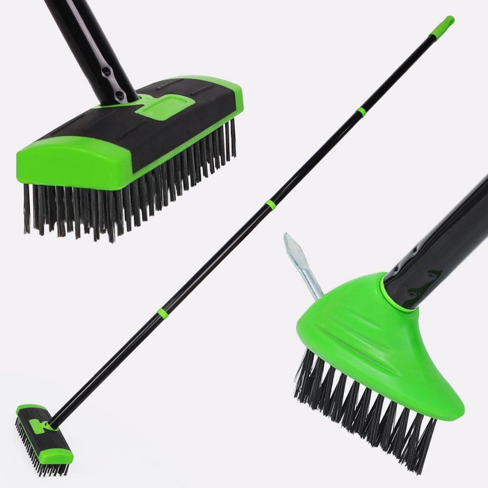 54.3 in. Weeder Stand-Up Crevice Weeding Tool 3-in-1 Wire Brush Scrubber with Scraper for Patio Driveway Deck price history on PriceWatchPro