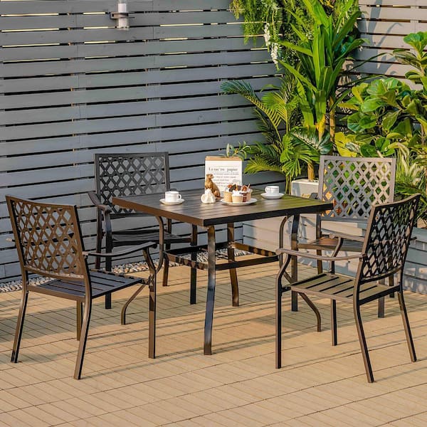 Metal best sale slat chairs