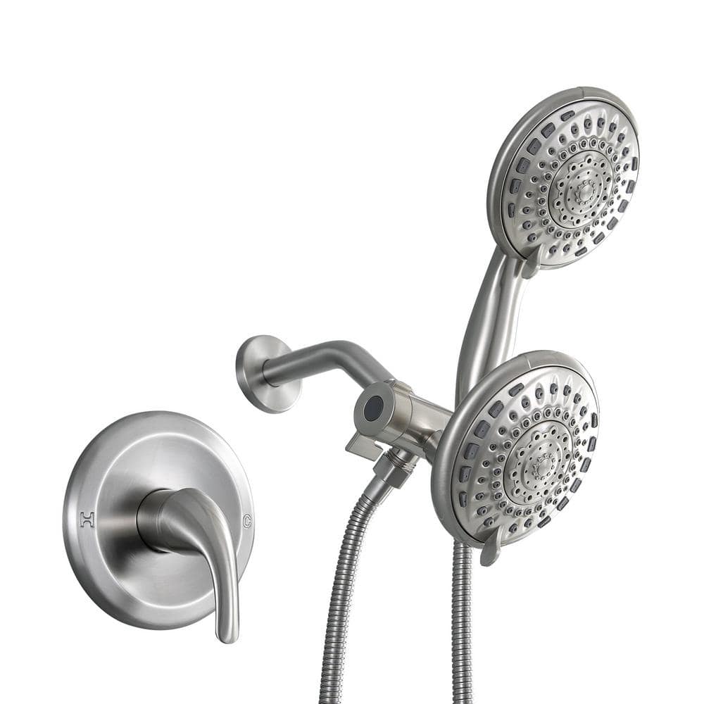 Dimakai 10-Spray Patterns Rain Mixer Shower Combo 6 in. Wall Mounted ...