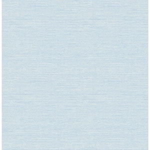 Agave Sky Blue Faux Grasscloth Paper Strippable Roll (Covers 56.4 sq. ft.)