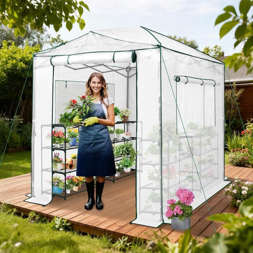 EAGLE PEAK 6 ft. W x 8 ft. D Pop-up Walk-in Gardening Greenhouse