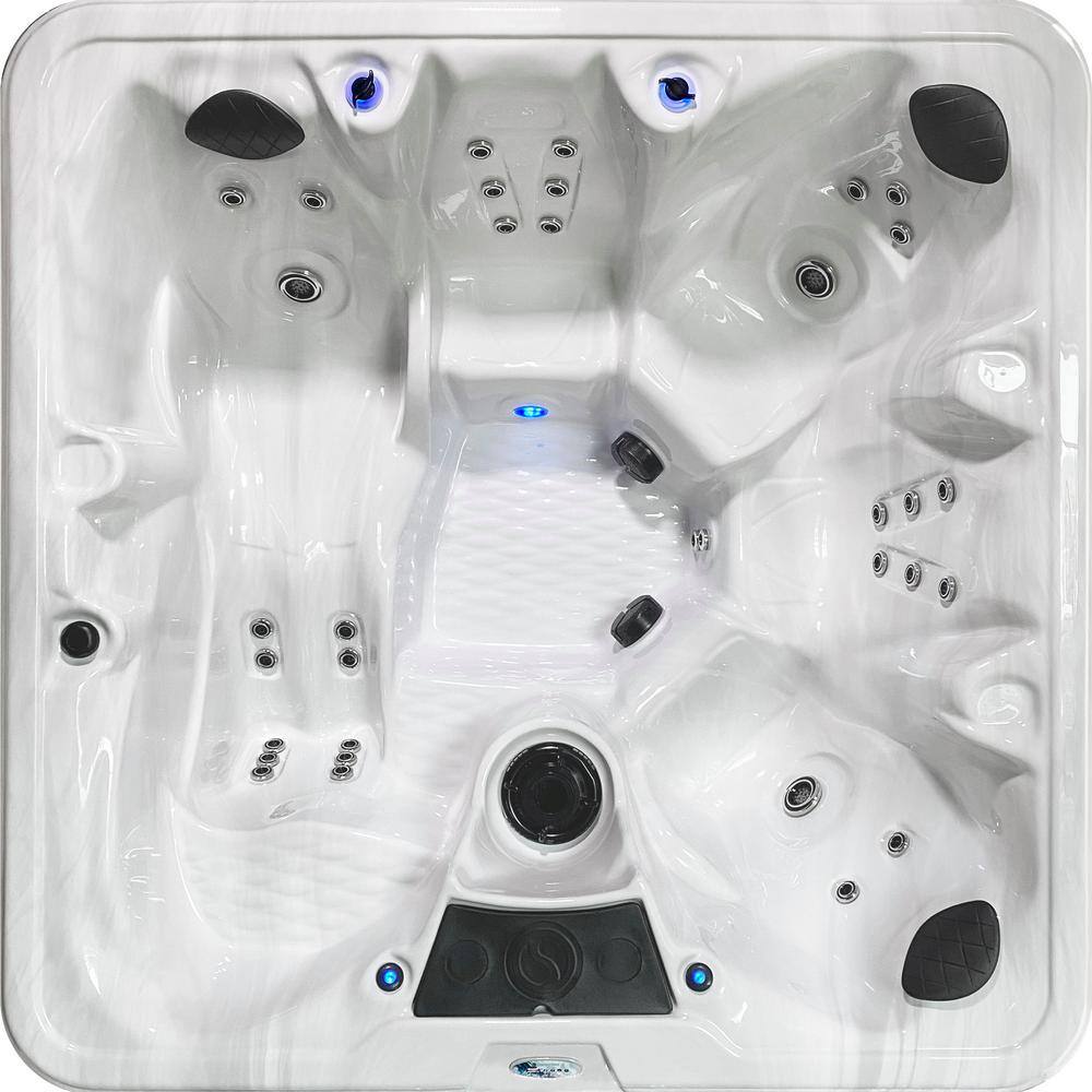 Insight 6-Person Gray Polyethylene Square Hot Tub with 34 Jets