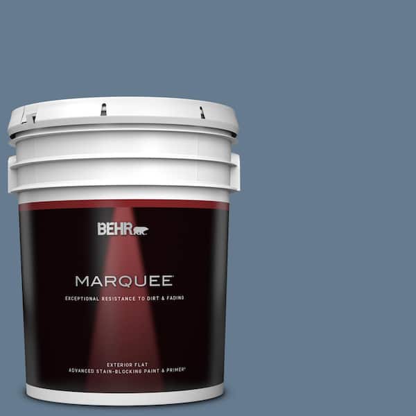 BEHR MARQUEE 5 gal. #S510-5 Skinny Jeans Flat Exterior Paint & Primer