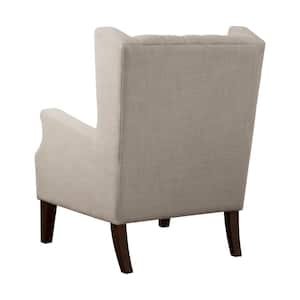 Roan Linen Wingback Chair with Button Tufted