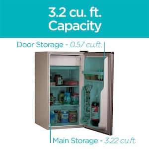 3.2 cu. ft. Mini Fridge with Freezer in Stainless Look