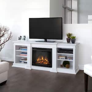 Fresno 72 in. Media Console Electric Fireplace in White