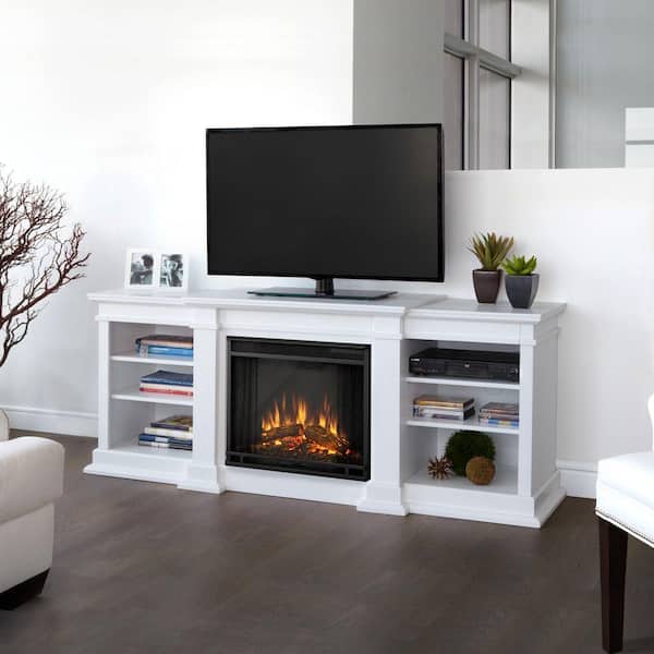 Real Flame Fresno 72 In Media Console, Electric Fireplace Insert For Media Center