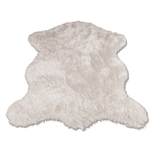 Faux Fur Area Rug Luxuriously Soft, White Fur Bedroom Rug