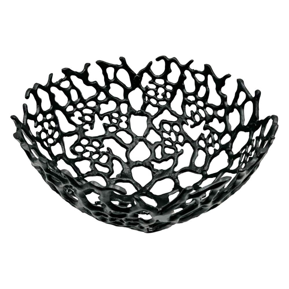 castellousa 17 in. Decorative Metal Nest Bowl in Black CBAP40BWL17BLK The Home Depot